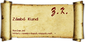 Zámbó Kund névjegykártya