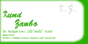 kund zambo business card